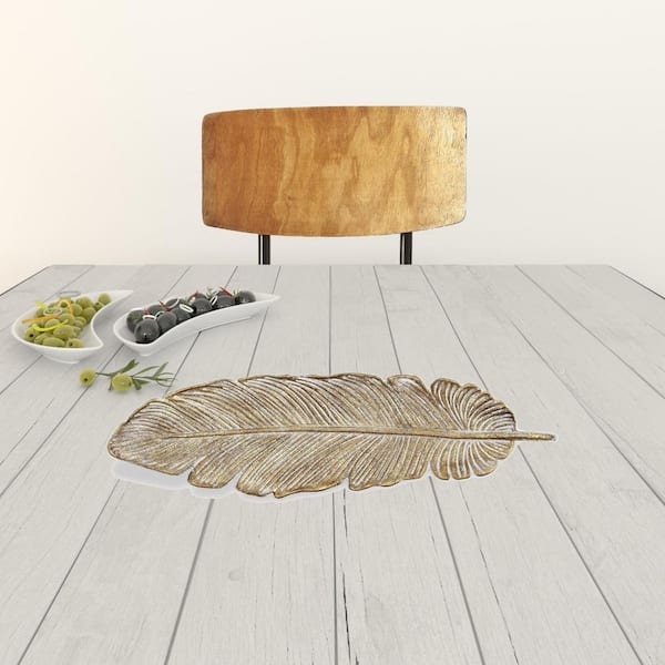 HomeRoots Gold Metal Candle Tray Single-Pack