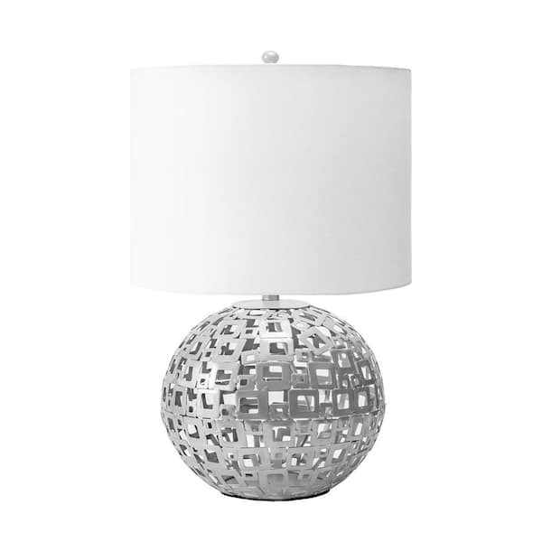 nuLOOM Kiana 20 in. Silver Contemporary Table Lamp, Dimmable