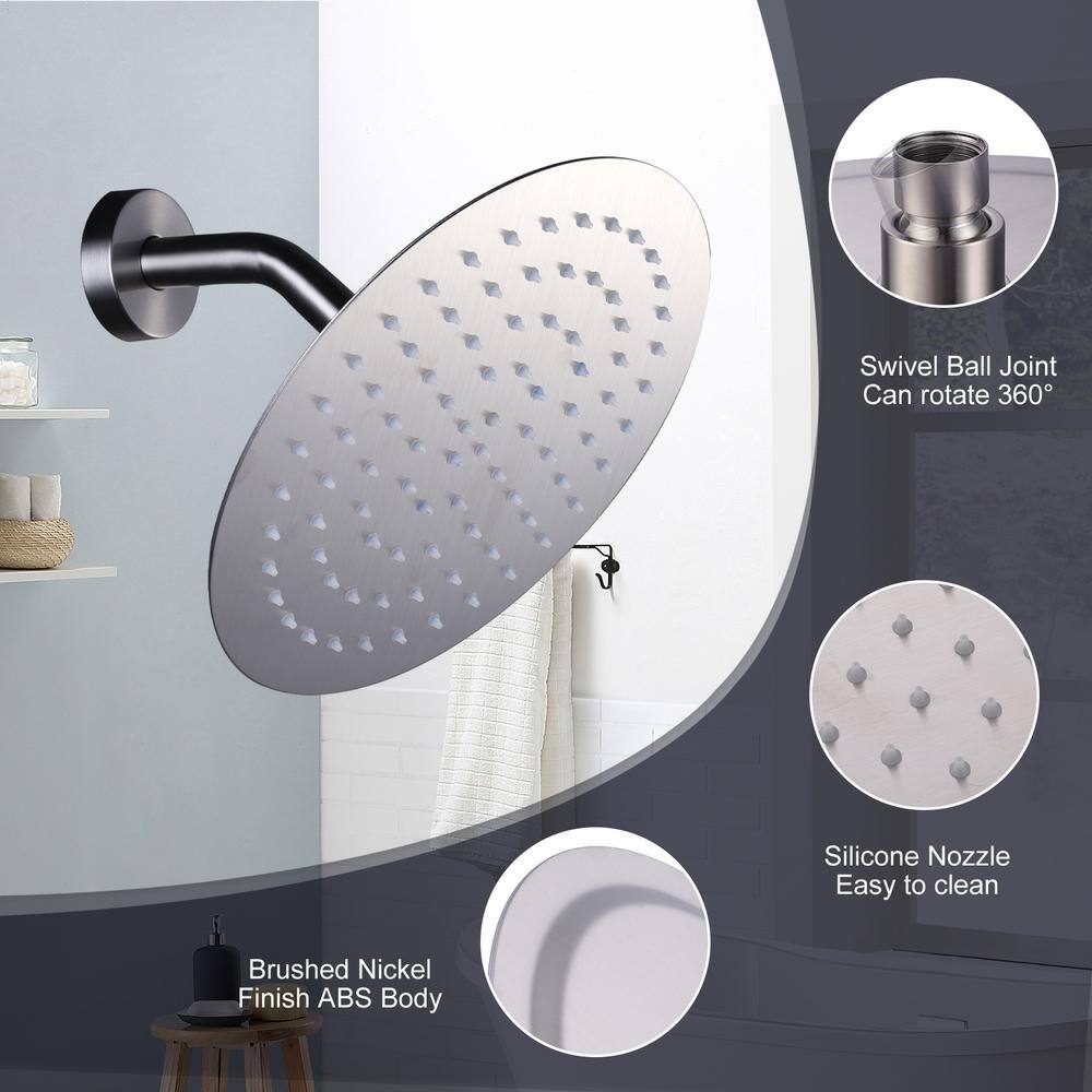 Large Brushed Nickel Wall Mounted Rain Shower Head