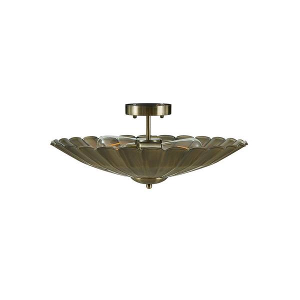 Southern Enterprises Walla 1-Light Brass Modern Vintage Flush Mount Lamp