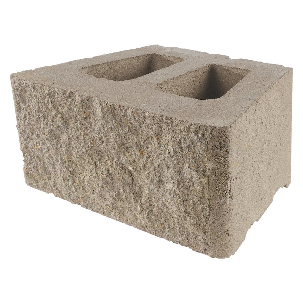 Pavestone Regal Stone Pro Rock Face 8 in H x 12 in L x 18 in W Granite Blend Concrete Retaining Wall Block (36 Pcs/36 sq. Ft/Plt) -  81878.DGB