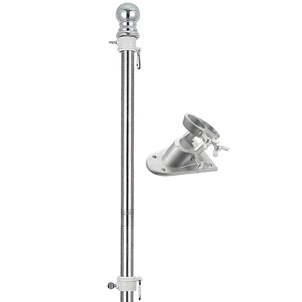 2-Position Stainless Steel Flag Pole Kit with 3x5 FT Polyester American Flag, Spinning Pole, Bracket, 1 Kit price history on PriceWatchPro