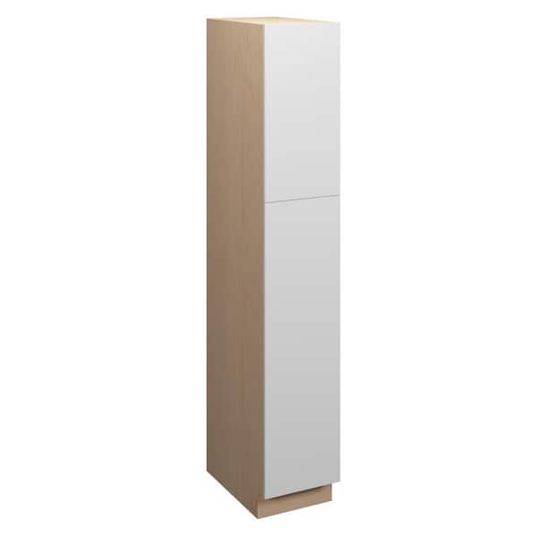 Ithaca Slab 18 in. W x 84 in. H x 24 in. D in Super White Plywood Assembled Pantry Cabinet