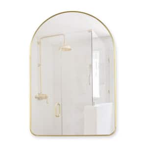 Arch Gold Framed Bathroom Decorative Wall Mirror ( 35.4 in. H x 23.6 in. W )