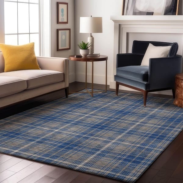 Mayfield Premium Machine Washable Abstract AMF993 Gray 8 ft. x 10 ft. Area Rug