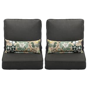 22 in. x 24 in. Deep Seat Outdoor Patio Furniture Single Chair Sofa Cushion Back Olefin Fabric Slipcover Sponge Foam