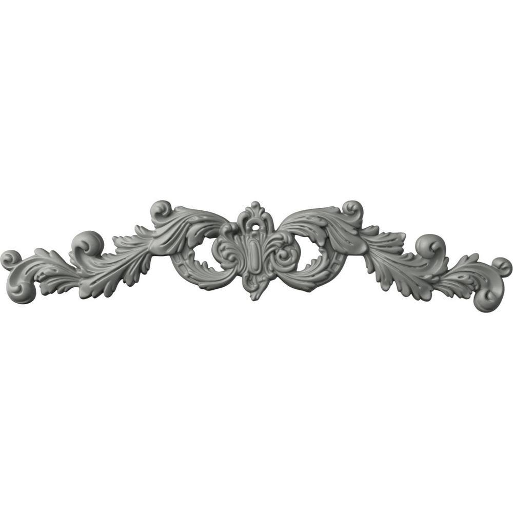 25" Gray Polyurethane Architectural Crown Moulding with Scrolls