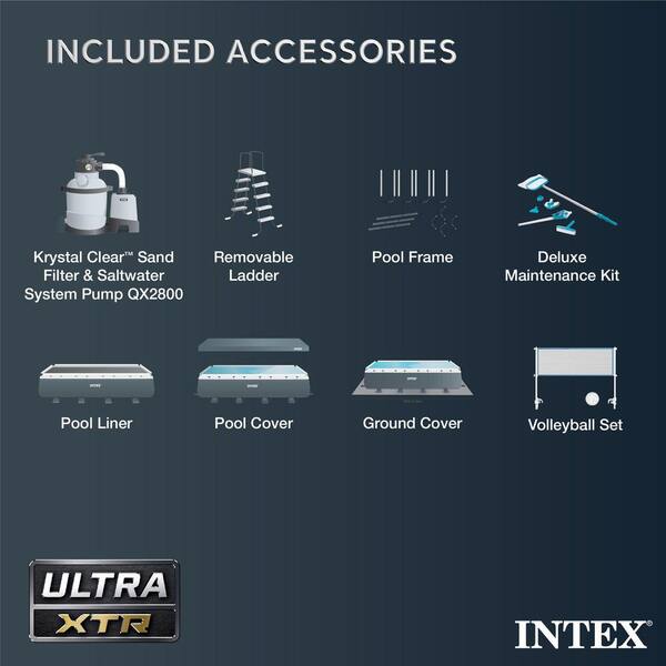 Ultra XTR 32 ft. x 16 ft. Rectangular 52 in. Deep Hard Sided Above Ground Pool Set with Pump