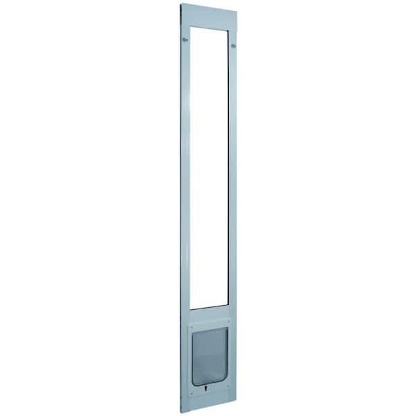 Ideal Pet Products 75PATCKW 7.5 in. x 10.5 in. Large White Chubby Kat Pet Patio Door Insert for 75 in. to 77.75 in. Tall Aluminum Sliding Door - 1