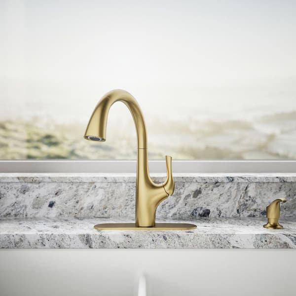 KOHLER Avi Single-Handle Pull Out Sprayer Kitchen Faucet in