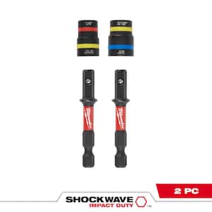 SHOCKWAVE Impact-Duty Quik-Clear 2-In-1 Alloy Steel Magnetic Nut Driver Set (2-Piece)