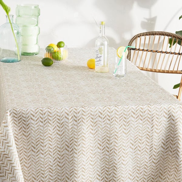 Tommy Bahama Maui Herringbone 60 In W X 84 L Beige And White Polyester Indoor Outdoor Tablecloth Tc013882tdtbb1 4nl The Home Depot Tommy Bahama Maui Herringbone 60 In W, Indoor Outdoor Tablecloths