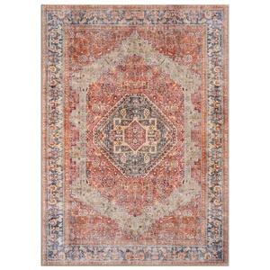 Valora Machine World Rug Gallery Valora Medallion Machine Washable Beige 10 ft. x 14 ...