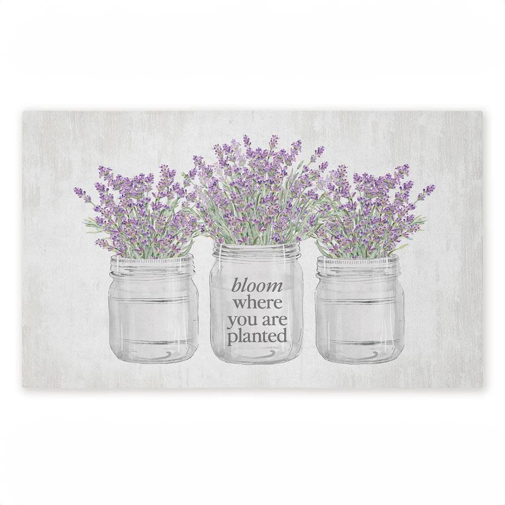 Bloom Where You Are Planted Purple 18 in. x 30 in. Polyester Non-Slip Outdoor Door Mat price history on PriceWatchPro