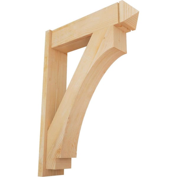 Ekena Millwork 8 in. x 44 in. x 32 in. Douglas Fir Imperial Arts and Crafts Rough Sawn Outlooker