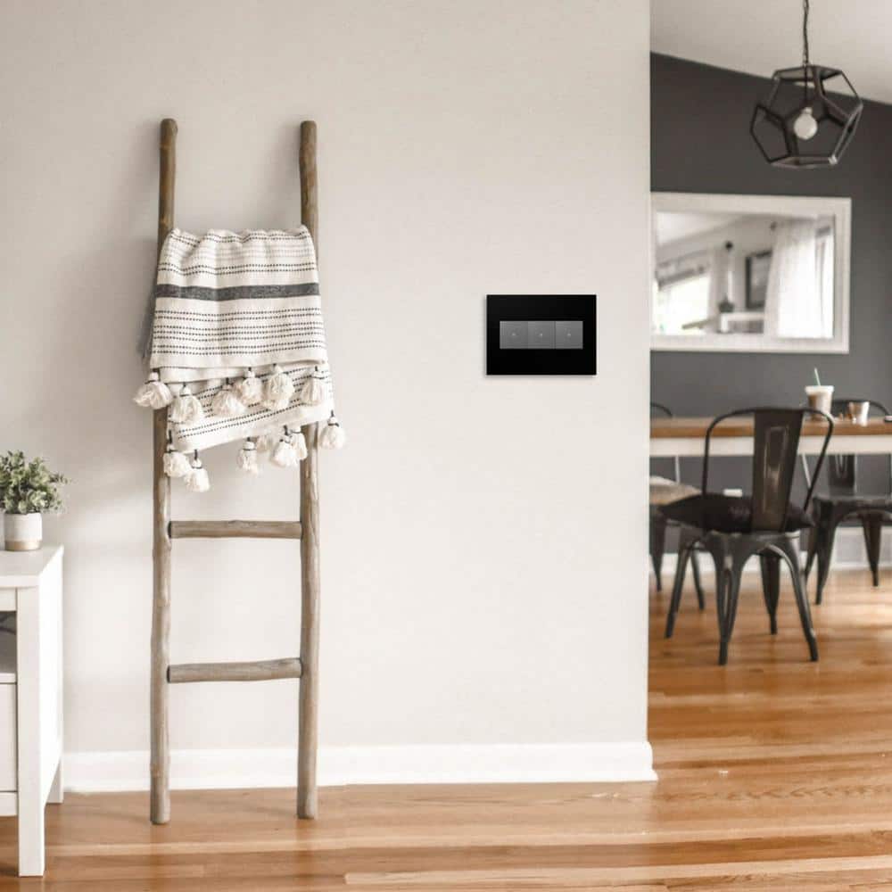 Black Ink 3-Gang Screwless Wall Plate