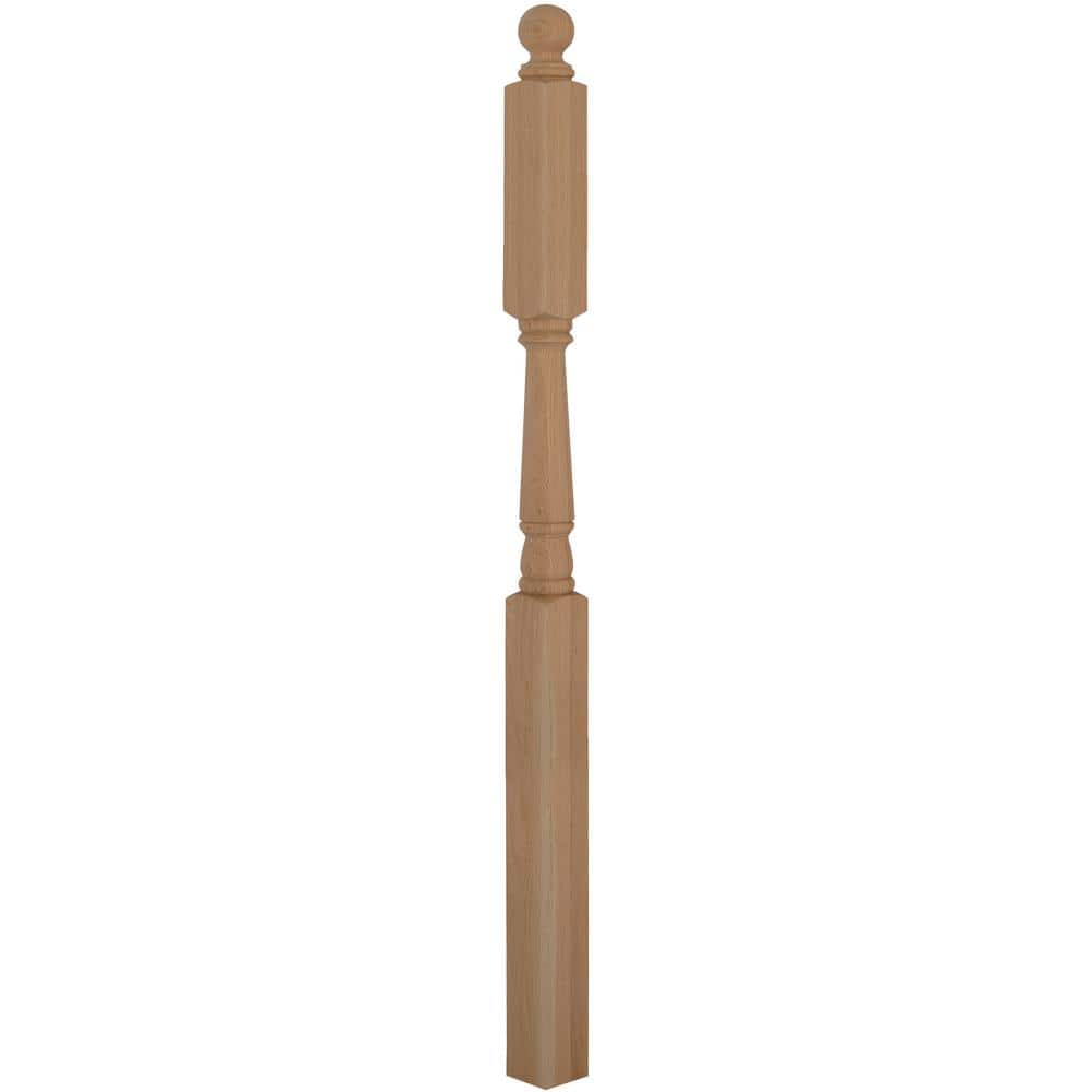 EVERMARK Stair Parts 4046 60 in. x 3 in. Unfinished Poplar Ball Top ...