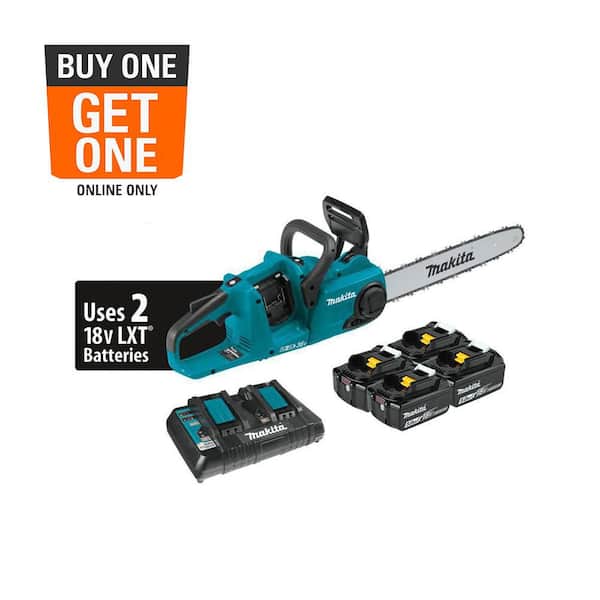 LXT 16 in. 18V X2 (36V) Lithium-Ion Brushless Battery Chain Saw Kit with 4 Batteries (5.0 Ah)