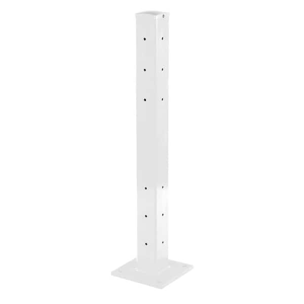 Vestil White Guardrail Rigid Tube Post Bolt-On Style