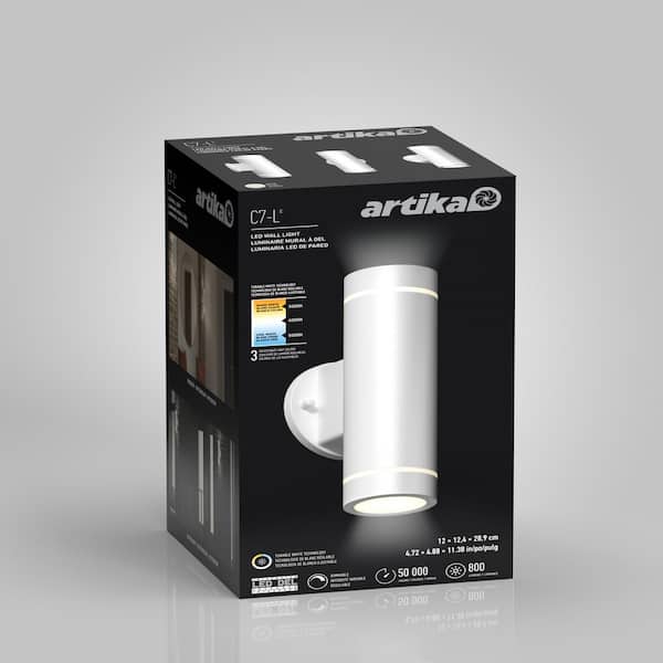 Artika C7 L White Modern 3 CCT Integrated LED Outdoor Hardwired