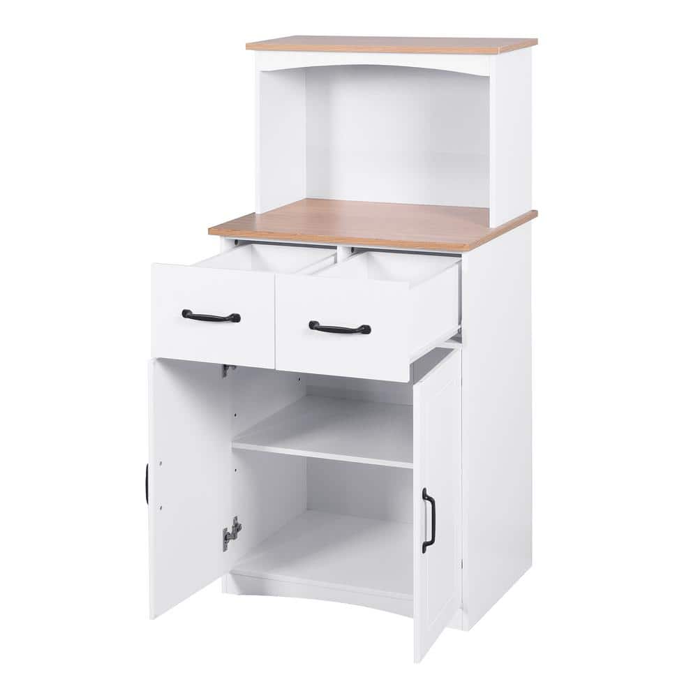 23.62 in. W x 15.75 in. D x 49.41 in. H White Wood Linen Cabinet with Large