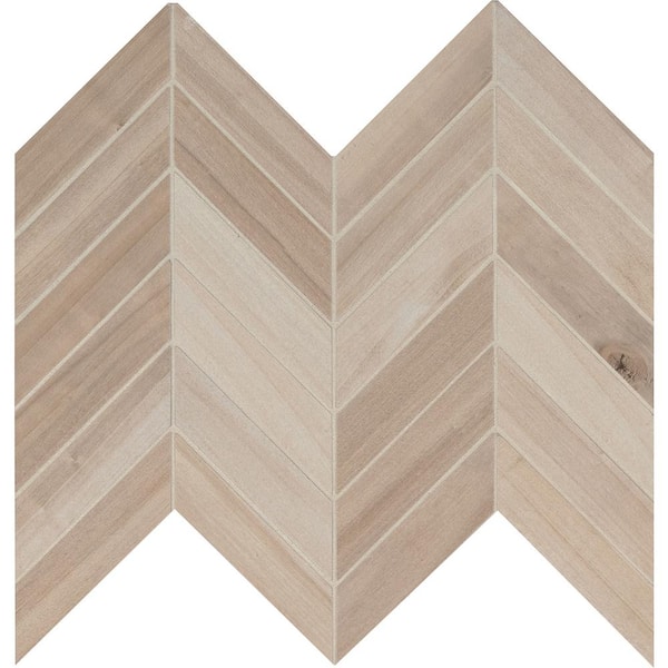 Havenwood Beige Chevron 12 in. x 15 in. x 0.31 in. Matte Porcelain Mesh-Mounted Mosaic Tile (320sq. ft./Pallet)