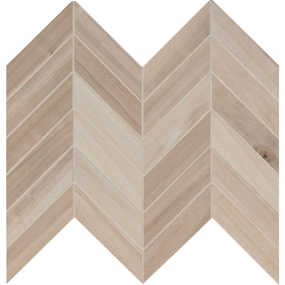 Havenwood Beige Chevron 12 in. x 15 in. x 0.31 in. Matte Porcelain Mesh-Mounted Mosaic Tile (10 sq. ft./Case) price history on PriceWatchPro