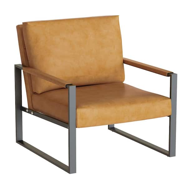 mieres Cassie 22.8 in. Wide Camel Polyester Accent Armchair With Cushion