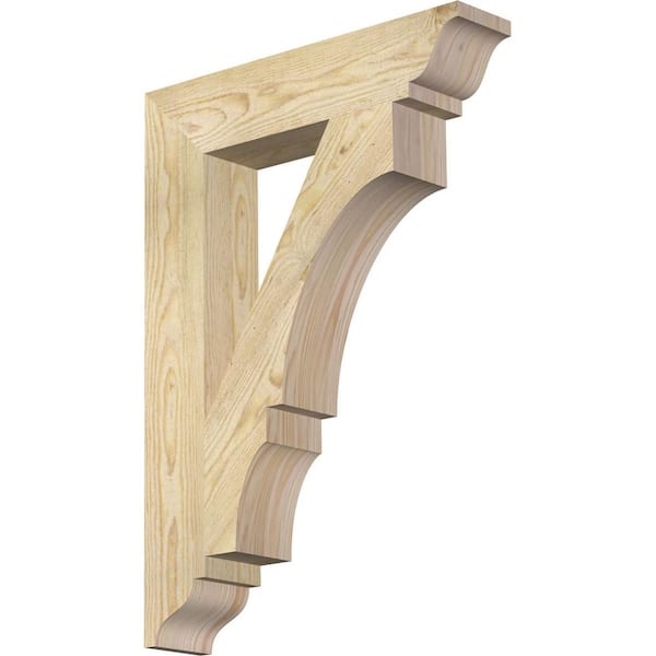 Ekena Millwork 4 in. x 28 in. x 20 in. Douglas Fir Balboa Traditional Rough Sawn Bracket
