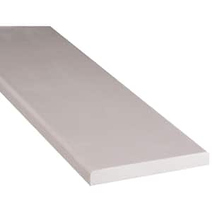 White Double Beveled 6.13 in. x 36.13 in. Polished Engineered Marble Threshold Tile Trim (3 ln. ft./Each)