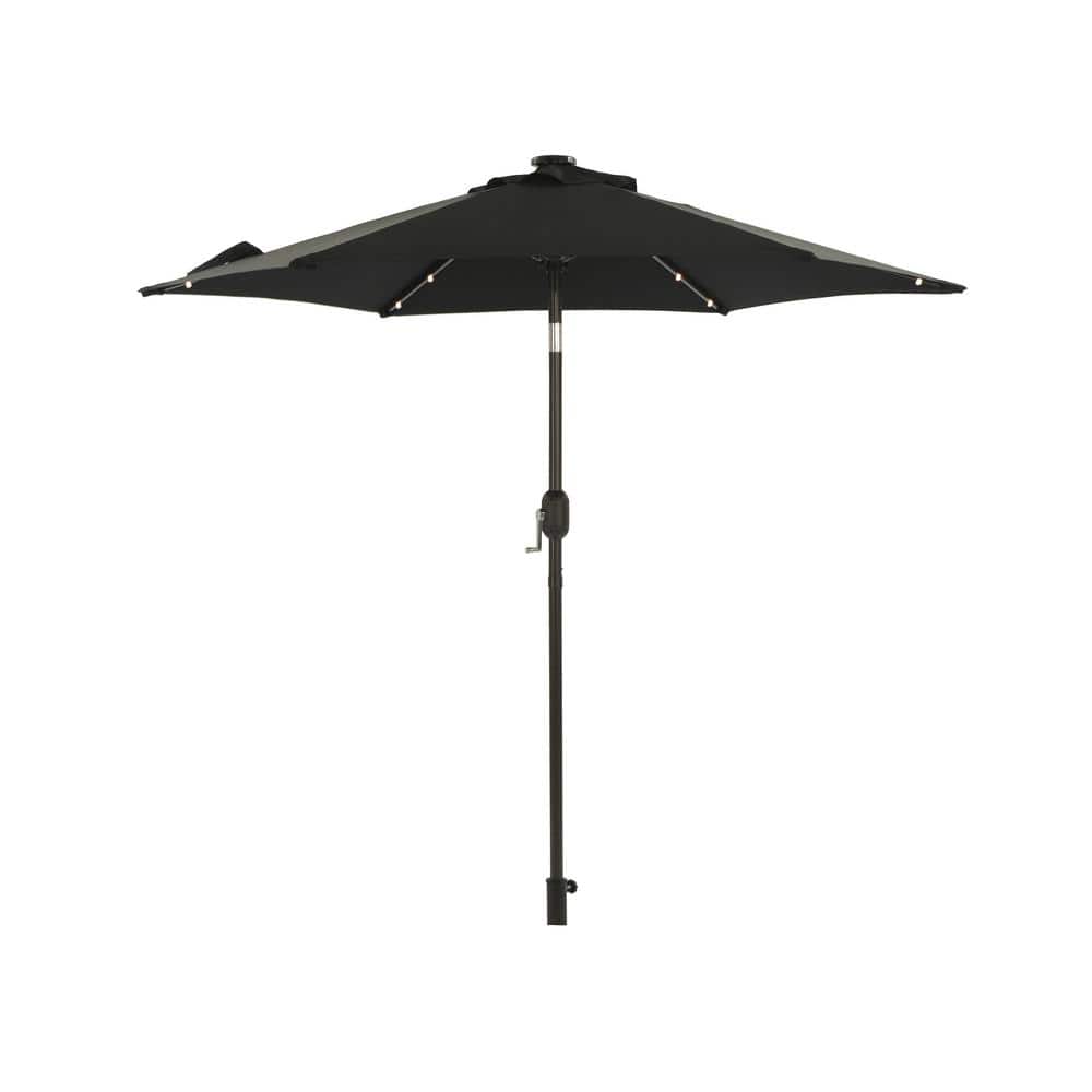 7.5 ft. Market Patio Umbrella with LED Light Black