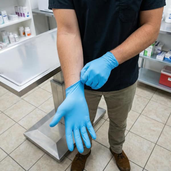 HDX Blue Disposable Nitrile Cleaning Gloves (200 Ct) 24175-16