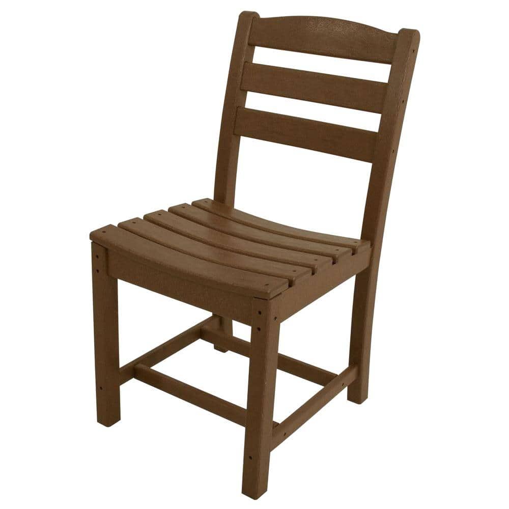 POLYWOOD La Casa Cafe Teak All-Weather Plastic Outdoor Dining Side Chair -  TD100TE