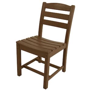 La Casa Cafe Teak All-Weather Plastic Outdoor Dining Side Chair