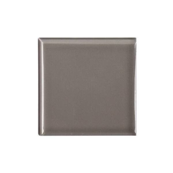 Jeffrey Court Misty Gray 4 in. x 4 in. Glossy Ceramic Double Bullnose Wall Tile Trim