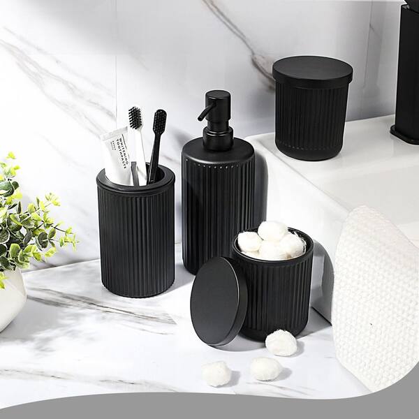 Numhew 4-Piece Bathroom Accessory Set with Soap Dispenser and