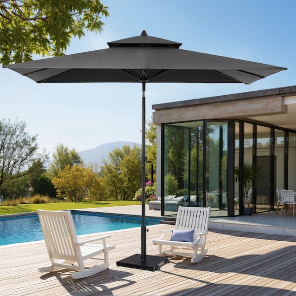 5.5 ft patio umbrella Tangkula 5 Umbrella, Outdoor Table Market with Quick-Release Button, 4 Sturdy Ribs, Fade Resistant & Waterproof Canopy, Sun-protective, for Garden, Poolside, Backyard (Navy) : Patio, Lawn & resistant canopy protects you from heavy sunlight Colorfast polyester fabric for long Pellebant 9 x 5 ft