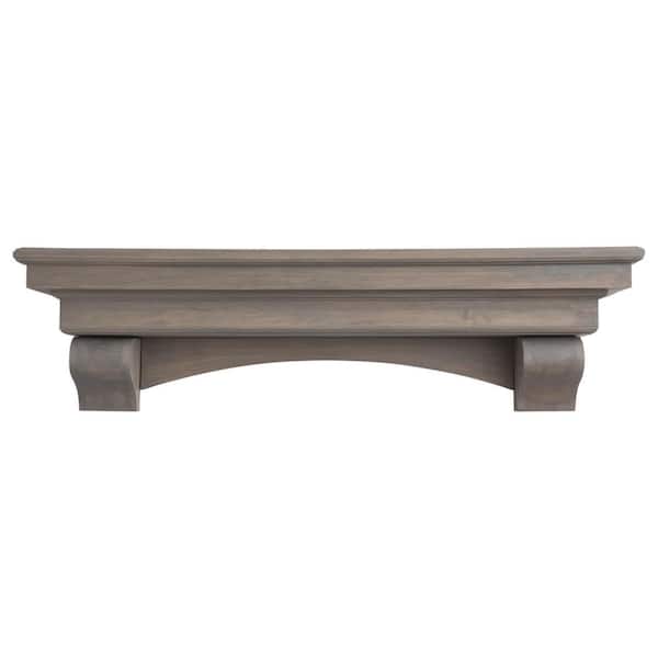 Dogberry Collections 60 in. Ash Gray French Corbel Mantel Shelf