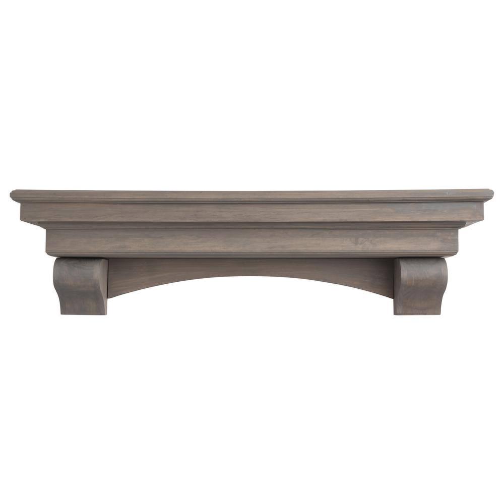 Dogberry Collections 72 in. Ash Gray French Corbel Mantel Shelf m 