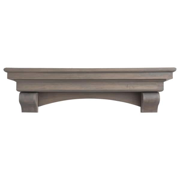 Dogberry Collections 72 in. Ash Gray French Corbel Mantel Shelf