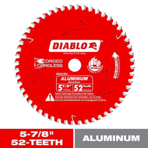 5-7/8in. x 52-Teeth Aluminum Saw Blade for Medium Non-Ferrous Metal