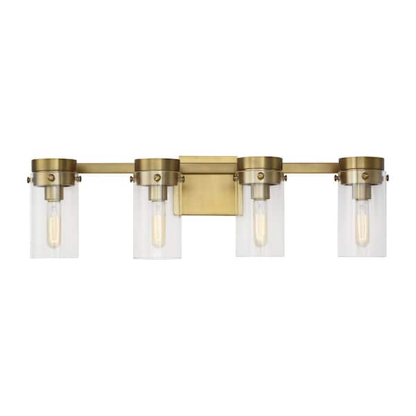 Generation Lighting Garrett 29.25 in. 4-Light Burnished Brass Vanity Light