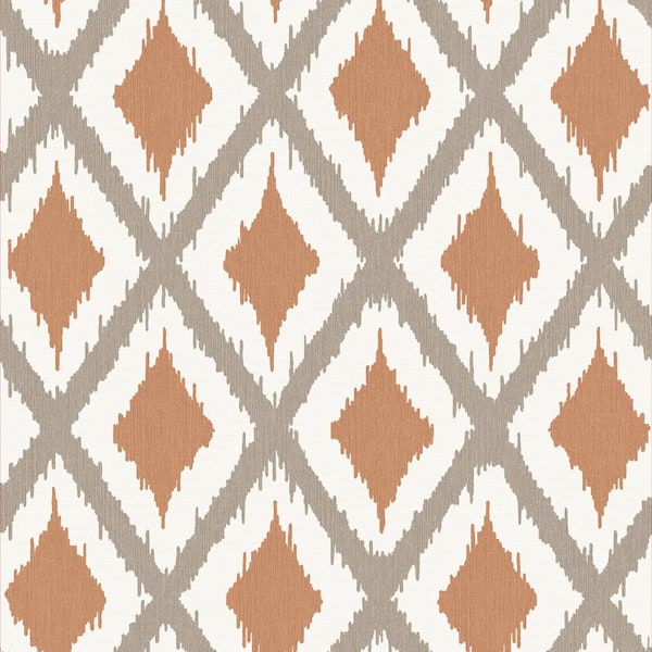 Fresco Ikat Rust Removable Wallpaper Sample