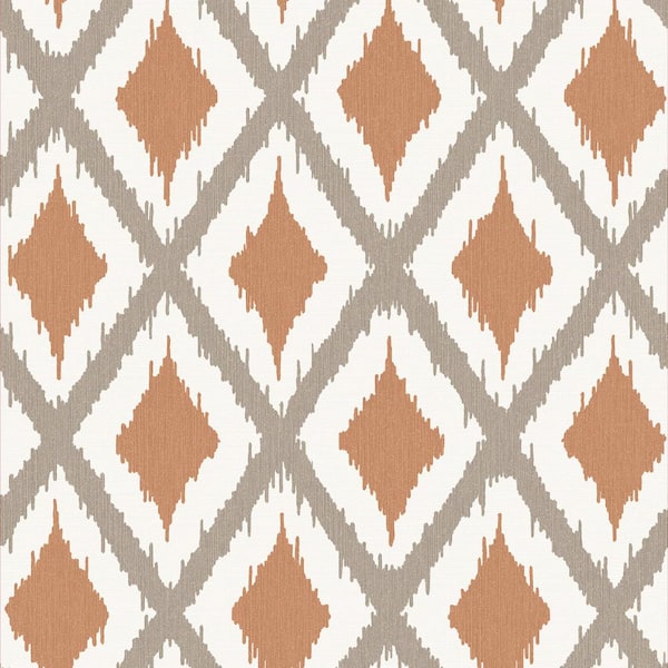 Unbranded Ikat Rust Removable Wallpaper