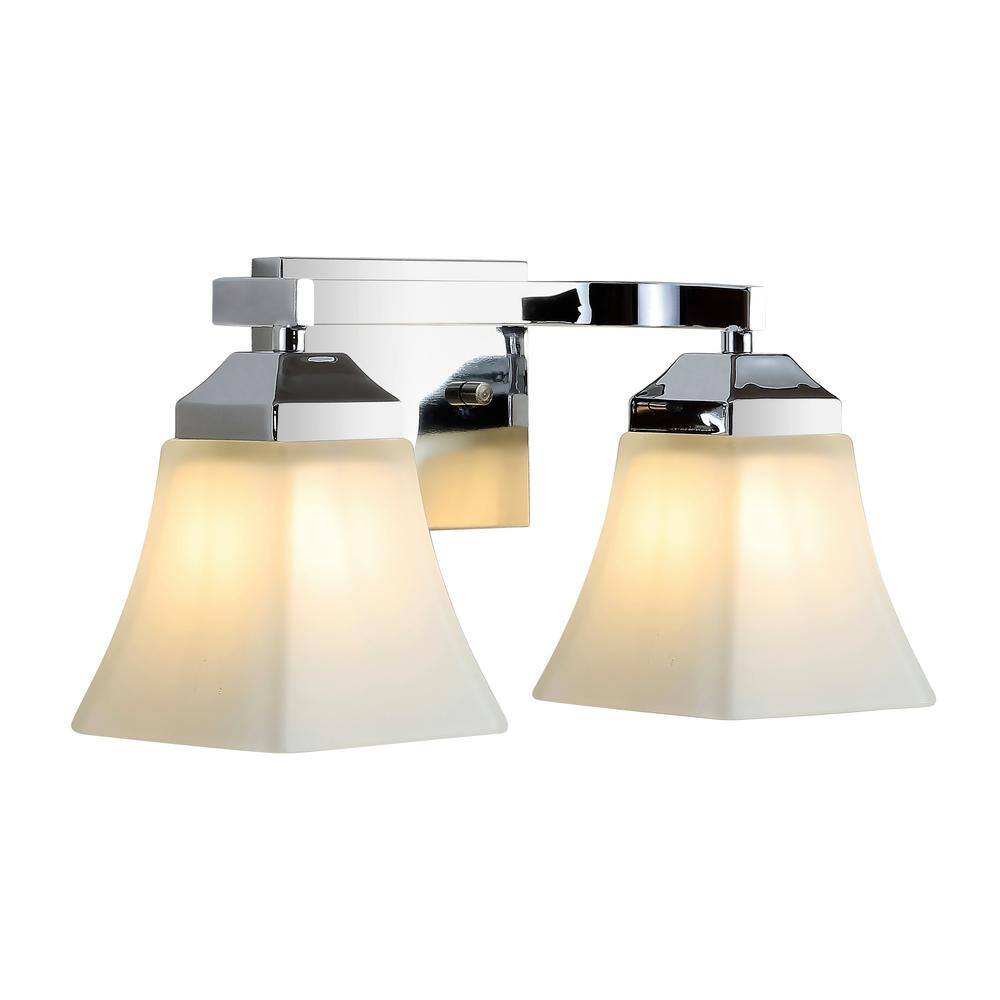 Staunton Chrome 2-Light LED Vanity Light with Glass Shades