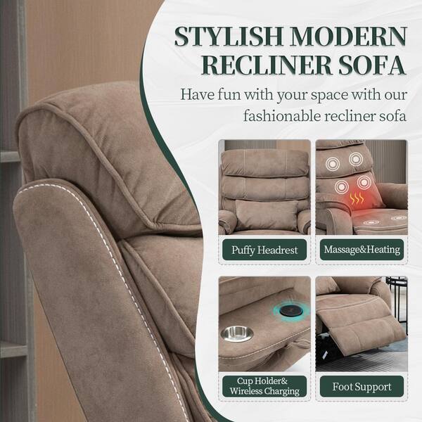 aisword Boss Oversized Dual OKIN Motor Velvet Recliner Chair with