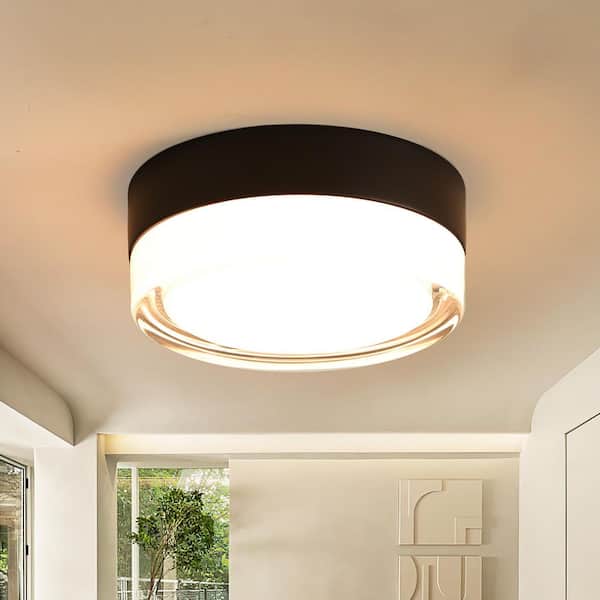 GMGSROM 6 in. 1-Light Matte Black Semi-Flush Mount Ceiling Light