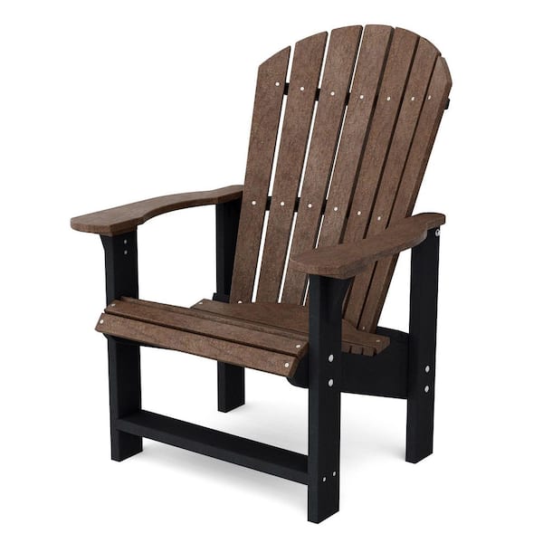 Heritage Tudor Brown and Black Plastic Outdoor Upright Adirondack Chair