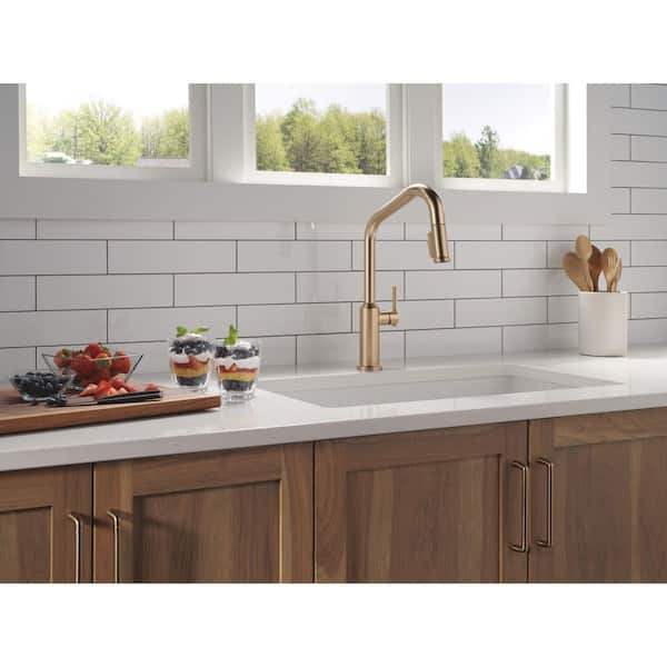 Cordova Gold Champagne Bronze 17.06 in. H Pull Down Sprayer Kitchen Faucet with 360 Degree Swivel Spout