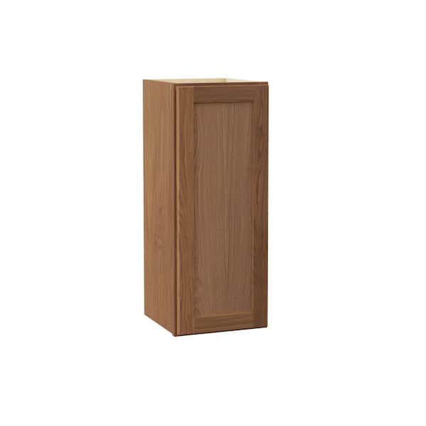 Hampton Bay Sinclair 12 in. W x 12 in. D x 30 in. H Assembled Wall Cabinet in Shaker Saddle Oak